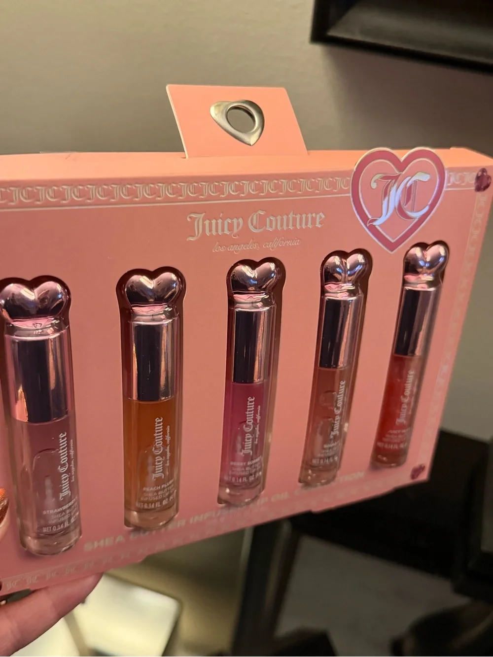 Juicy Couture Shea Butter Lip Oil Set - Pink, Peach, Mauve, Coral, Clear